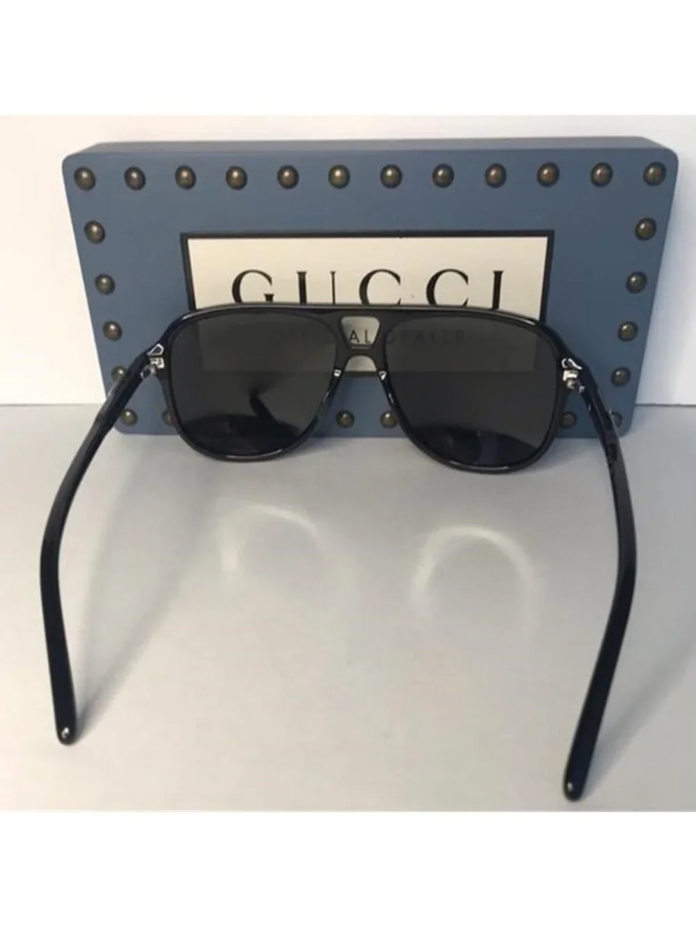 New- GUCCI GG1156S-001 57 Acetate Black-Grey Sunglasses